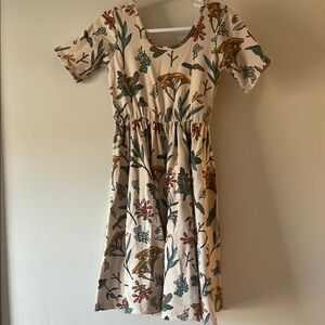 Botanical Print Midi Dress